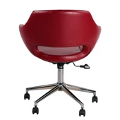 Wave Kırmızı Deri Ofis Çalışma Koltuğu - 2