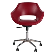 Wave Kırmızı Deri Ofis Çalışma Koltuğu - 1