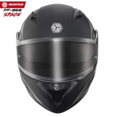 SCOYCO FF-868 SPACE MAT SİYAH-GRİ ÇENE AÇILIR GÜNEŞ VİZÖRLÜ KASK - 4