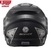 SCOYCO FF-868 SPACE MAT SİYAH-GRİ ÇENE AÇILIR GÜNEŞ VİZÖRLÜ KASK - 5