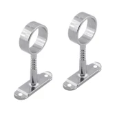 (2 ADET) Askı Flanşı Oval Dolap Boru Sabitleme Kıyafet Elbise Askı Flanş Aparatı Krom 75x25 mm - 5