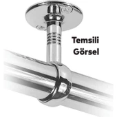 (2 ADET) Askı Flanşı Oval Dolap Boru Sabitleme Kıyafet Elbise Askı Flanş Aparatı Krom 75x25 mm - 3