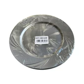 Kullan At Parti Davet Sunum Servis Plastik Sert Mika Tabak - 26 Cm. - Gümüş - 6 Adetlik 5 Paket thumbnail 2