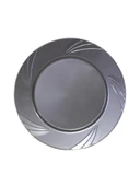 Kullan At Parti Davet Sunum Servis Plastik Sert Mika Tabak - 26 Cm. - Gümüş - 6 Adetlik 5 Paket thumbnail 3