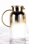Borosilikat 1900 ML Yaldızlı Kapaklı Sürahi Karaf Venedik - 1