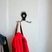 Mobilya Vestiyer Duvar Askısı Metal Dolap Elbise Askılığı Krom Siyah Kapaklı Sağlam Askı thumbnail 5