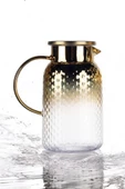 Borosilikat 1400 ML Yaldızlı Kapaklı Sürahi Karaf Napoli - 1