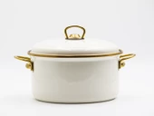 Bonera 24cm Krem Emaye Deri̇n Tencere - 1