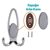 Portmanto Vestiyer Duvar Askısı Metal Dolap Elbise Askılığı Krom - Krom Kapak - 3