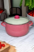 Nishev.com Evini Sev Emaye Derin Bombeli Yoğurt Tenceresi 24 cm 5.5 Litre - Kırmızı - 1