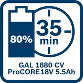 Bosch Procore 18 Volt Akü Seti (2 Adet Procore 18V 5.5 Ah + 1 Adet Gal 1880 Cv) - 1600A0214C - 2