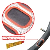 Solüsyonlu İç Lastik Soğuk Yaması Şambrel Şamyel Patlak Tamiri Bisiklet Yapıştırma 12'li Paket - 4