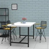 Knsz ufak boy tel bar sandalyesi 1 li uslu syhsrı kolçaklı 55 cm oturma yüksekliği mutfak bahçe cafe ofis thumbnail 3