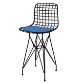 Knsz ufak boy tel bar sandalyesi 1 li uslu syhmvi 55 cm oturma yüksekliği mutfak bahçe cafe ofis thumbnail 1