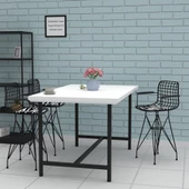 Knsz ufak boy tel bar sandalyesi 1 li uslu syhbonar kolçaklı 55 cm oturma yüksekliği mutfak bahçe cafe ofis thumbnail 3