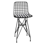 Knsz ufak boy tel bar sandalyesi 1 li uslu syhkono 55 cm oturma yüksekliği mutfak bahçe cafe ofis thumbnail 2