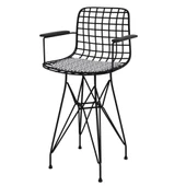 Knsz ufak boy tel bar sandalyesi 1 li uslu syhtalen kolçaklı 55 cm oturma yüksekliği mutfak bahçe cafe ofis thumbnail 1