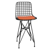 Knsz ufak boy tel bar sandalyesi 1 li uslu syhtrn 55 cm oturma yüksekliği mutfak bahçe cafe ofis thumbnail 3