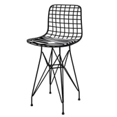 Knsz ufak boy tel bar sandalyesi 1 li uslu syhbonar 55 cm oturma yüksekliği mutfak bahçe cafe ofis thumbnail 1