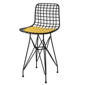 Knsz ufak boy tel bar sandalyesi 1 li uslu syhsrı 55 cm oturma yüksekliği mutfak bahçe cafe ofis thumbnail 3