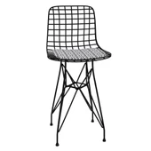 Knsz ufak boy tel bar sandalyesi 1 li uslu syhtalen 55 cm oturma yüksekliği mutfak bahçe cafe ofis - 2