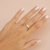 8 Ayar Altın Taşlı Trend Kadın Yüzük - 2