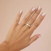 8 Ayar Altın Taşlı Trend Kadın Yüzük - 4