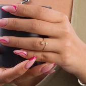 14 Ayar Altın Yıldız Taşlı Ayarlanabilir Yüzük 1,00 gr - 4