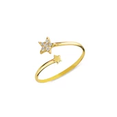 14 Ayar Altın Yıldız Taşlı Ayarlanabilir Yüzük 1,00 gr - 1