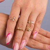 14 Ayar Altın Ok Formlu Ayarlanabilir Yüzük 0,73 gr - 3