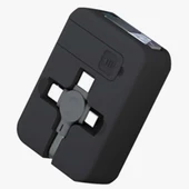 USB Şarj Kablosu Cep Tipi Telefon Tutuculu Makaralı 3 'ü 1 Arada Uzayıp Kısalabilen - 4