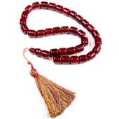 Fıçı Kesim 14x13 mm Koleksiyonluk Osmanlı Benzetme Sıkma Kehribar Saray Püsküllü Tesbih thumbnail 1