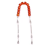 Fıçı Kesim 11x10 mm Ateş Kehribar Zaza Tesbih thumbnail 1