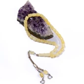 Fıçı Kesim 9x7 mm Damla Kehribar Gümüş Püsküllü Tesbih 19,30 GRAM thumbnail 2