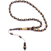 Arpa Kesim 10x6 mm Pirinç Sarmal Kuka  Sistem Püsküllü Tesbih thumbnail 1