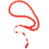 Kapsül Kesim 11x8 mm Sıkma kehribar 37 CM Sistem Püsküllü Tesbih thumbnail 1