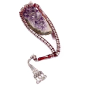 Fıçı Kesim 10x10 mm Özel Seri Yoğun Gümüş İşlemeli Ateş Kehribar Tesbih thumbnail 2