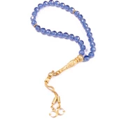 Küre Kesim 6x6 mm Özel Seri Tanzanit Gümüş Püsküllü Tesbih thumbnail 1