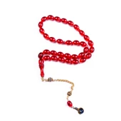 Beyzi Kesim 11x9 mm Özel Seri Ateş Kehribar  Tesbih thumbnail 1