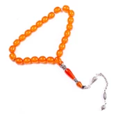 Fıçı Kesim 11x11 mm Nakkaş İmameli Efe Boy Sıkma Kehribar Tesbih thumbnail 1