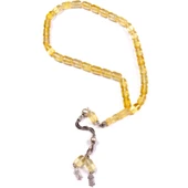 Kapsül Kesim 11x7 mm Damla Kehribar Gümüş Püsküllü Tesbih 22,10 GRAM thumbnail 1