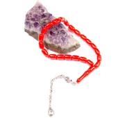 Kapsül Kesim 12x8 mm Efe Boy Sıkma Kehribar Alpaka Püsküllü Tesbih thumbnail 2