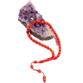 Fıçı Kesim 7x6 mm İmzalı Bilek Boy Sıkma Kehribar  Sistem Püsküllü Tesbih thumbnail 2