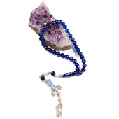 Küre Kesim 9x9 mm Bilek Boy Ateş Kehribar Alpaka Püsküllü Tesbih thumbnail 2