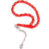 Kapsül Kesim 12x8 mm Efe Boy Sıkma Kehribar Alpaka Püsküllü Tesbih thumbnail 1