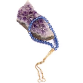 Küre Kesim 6x6 mm Özel Seri Tanzanit Gümüş Püsküllü Tesbih thumbnail 2