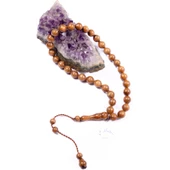 Sığırcık Kesim 11x10 mm  Meşe Ağacı Sistem Püsküllü Tesbih thumbnail 2