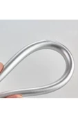 4 ADET Gri Paslanmaz Kopmaz Patlamaz Kaliteli Pvc Duş Hortumu Tüm Duş Setleri Ile Uyumlu - 150cm - 5