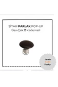 İZ YAPI RENKLİ LAVABO POP UP + SİFON PARLAK SİYAH - 4