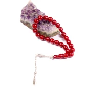 Fıçı Kesim 11x11 mm Efe Boy Osmanlı Benzetme Sıkma Kehribar  Alpaka Püsküllü Tesbih thumbnail 2